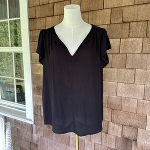 Maison Jules Black Ruffle Sleeve Blouse